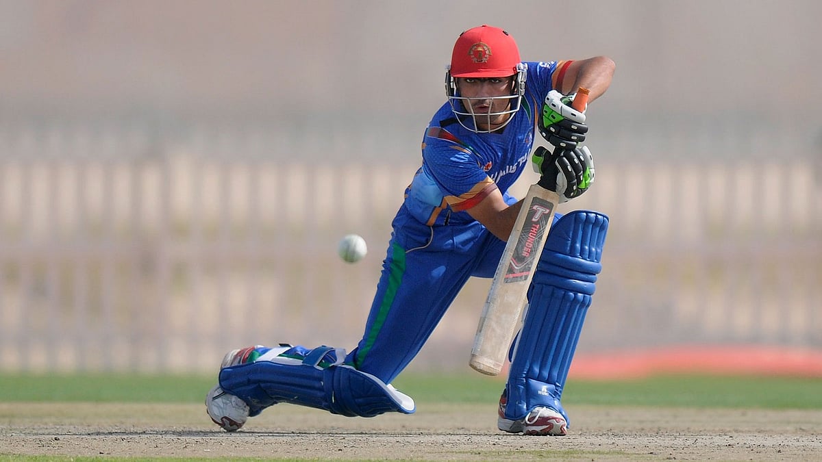 ইহসানউল্লাহর অপরাজিত ৫৭ রানের ইনিংসে সিরিজ জয় নিশ্চিত হয়েছে আফগানিস্তানের। ছবি: আইসিসি