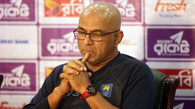 শ্রীলঙ্কা কোচ চণ্ডিকা হাথুরুসিংহে। ফাইল ছবি