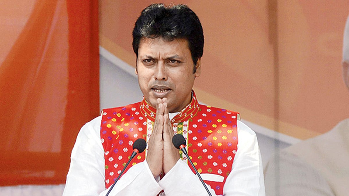 ত্রিপুরার মুখ্যমন্ত্রী বিপ্লব কুমার দেব। ছবি: এএফপি