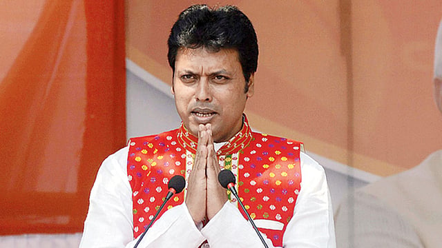 ত্রিপুরার মুখ্যমন্ত্রী বিপ্লব কুমার দেব। ছবি: এএফপি