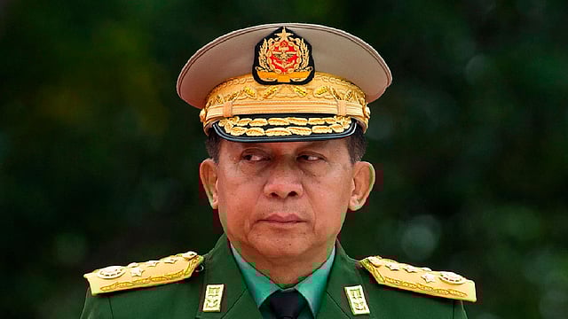 মিয়ানমারের সেনাপ্রধান মিন অং হ্লাইয়াং। ছবি: এএফপি