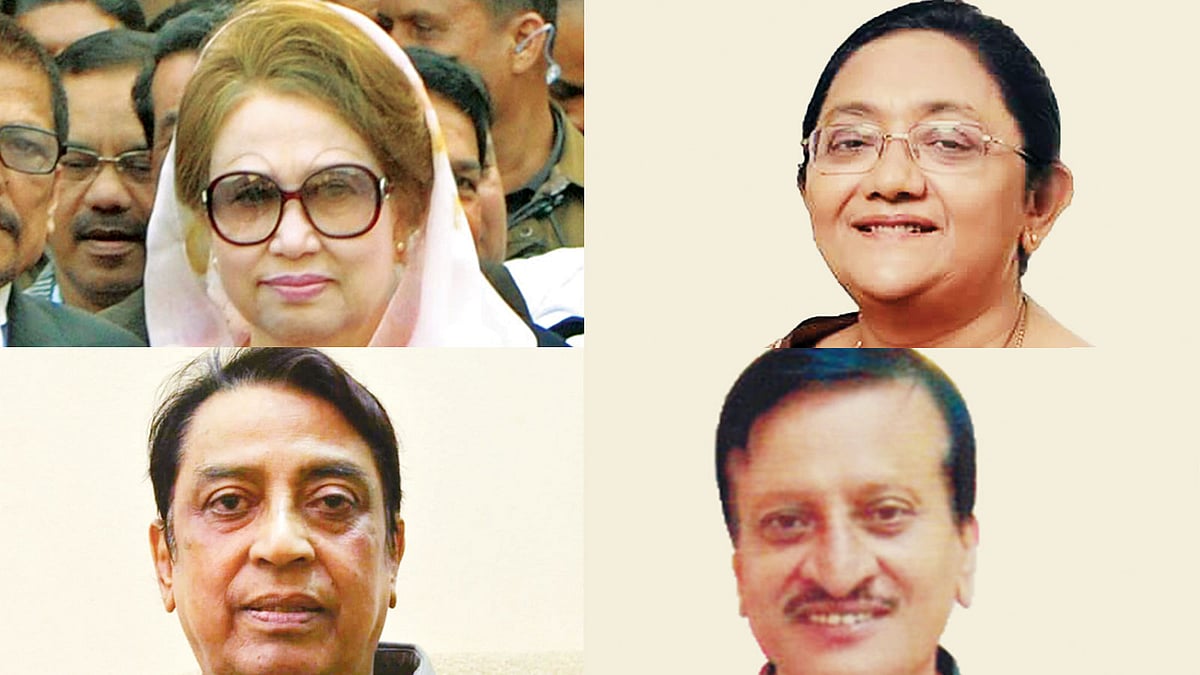 খালেদা জিয়া, শিরিন আখতার, লে. কর্ণেল জাফর ইমাম ও খায়রুল বাশার মজুমদার