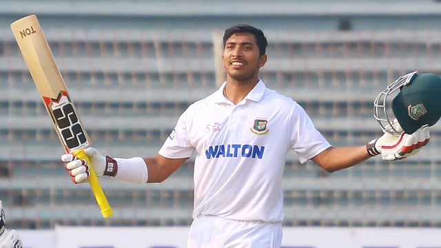 সেঞ্চুরির পর সৌম্য সরকার। সৌজন্য ছবি