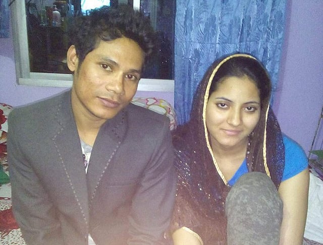 সাবেক স্বামী আতিকের সঙ্গে লাবণী। ছবি: সংগৃহীত