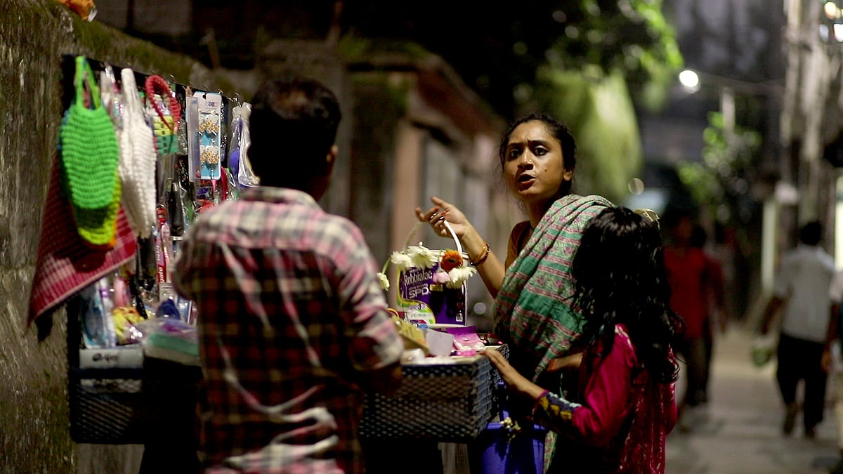কষ্টিপাথর নাটকের শুটিংয়ের দৃশ্যে স্বাগতা