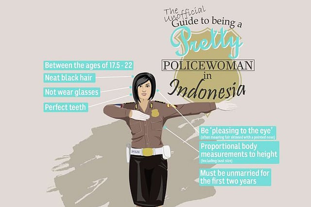 পুলিশের চাকরির জন্য সুন্দরী হতে হবে—এর প্রতিবাদে ইন্টারনেটে এই চিত্রটি ছড়িয়ে পড়েছে। ছবি: ফেসবুক