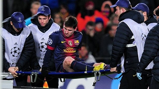 পিএসজির বিপক্ষে ২০১৩ চ্যাম্পিয়নস লিগে চোট