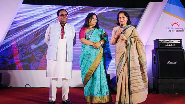 কথা বলছেন প্রথম আলো ট্রাস্টের সদস্য জাহেদা ইস্পাহানি। ছবি: সাইফুল ইসলাম