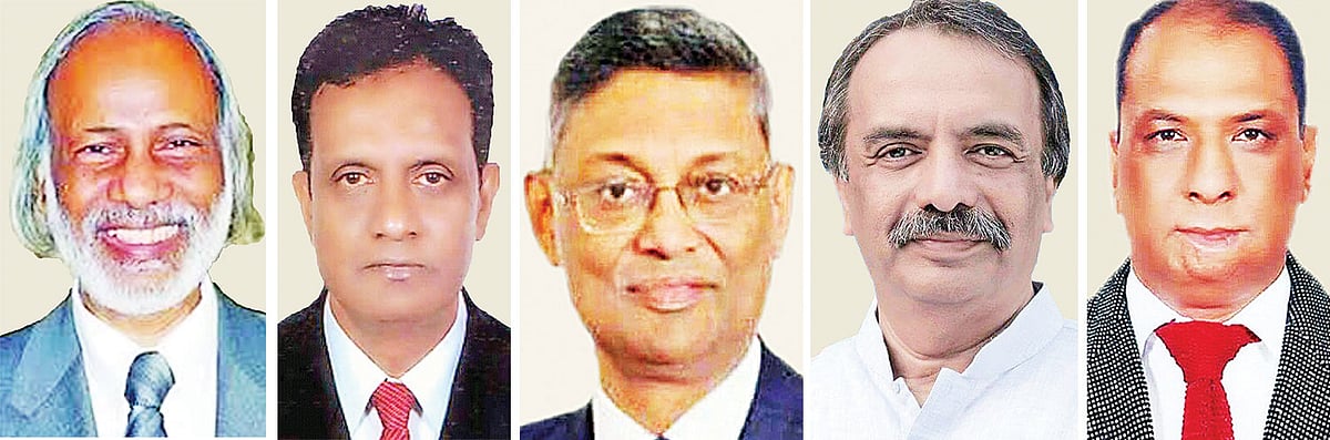 উপরের বাম দিক থেকে আবদুল মঈন খান,আনোয়ারুল আশরাফ খান,আলতামাশ কবির,জায়েদুল কবির,কামরুল আশরাফ খান