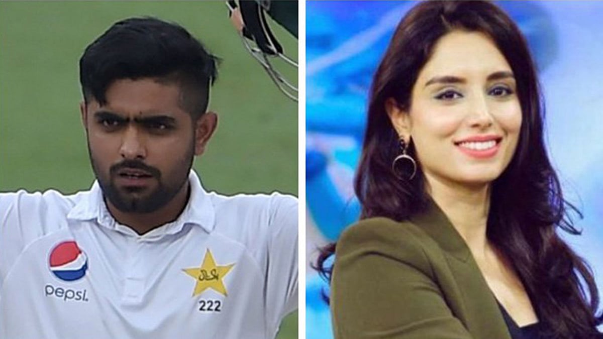 টুইটারে এক নারী সাংবাদিককে ধুয়ে দিয়েছেন বাবর আজম। ছবি: টুইটার