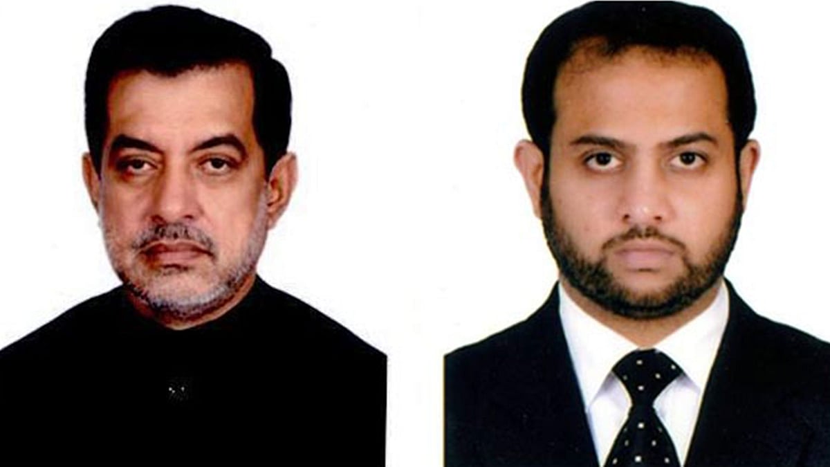 চট্টগ্রাম-৬ রাউজানে আওয়ামী লীগের প্রার্থী চাচা ফজলে করিম চৌধুরী ও ভাতিজা বিএনপির প্রার্থী সামির কাদের চৌধুরী। ছবি: ফাইল ছবি