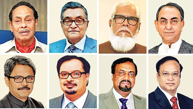 এইচ এম এরশাদ, খন্দকার মোশাররফ হোসেন, সালমান এফ রহমান, মির্জা আব্বাস, শাহরিয়ার আলম, বি এইচ হারুন, রুহুল আমিন হাওলাদার, হাজি মো. সেলিম