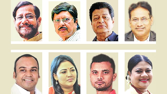 আসাদুজ্জামান নূর, সোহেল রানা, ফারুক, আব্দুস সালাম মুর্শেদী, নাঈমুর রহমান দুর্জয়, মমতাজ বেগম, মাশরাফি বিন মুর্তজা, কনকচাঁপা