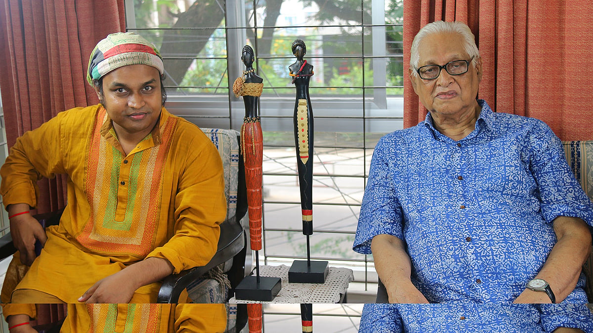 ‘সময়ের মুখ’ প্রামাণ্য চলচ্চিত্রের নির্মাতা বেলায়াত হোসেন মামুন ও জাতীয় অধ্যাপক শিক্ষাবিদ মুস্তাফা নূরউল ইসলাম