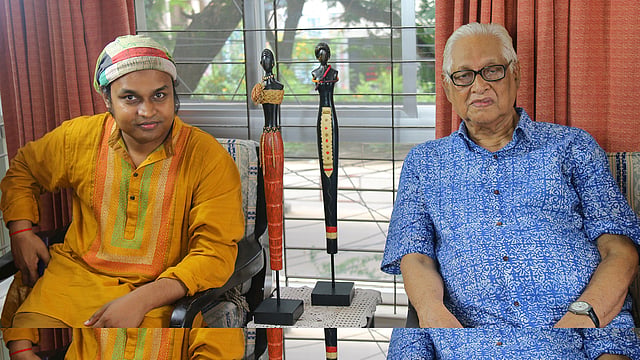 ‘সময়ের মুখ’ প্রামাণ্য চলচ্চিত্রের নির্মাতা বেলায়াত হোসেন মামুন ও জাতীয় অধ্যাপক শিক্ষাবিদ মুস্তাফা নূরউল ইসলাম