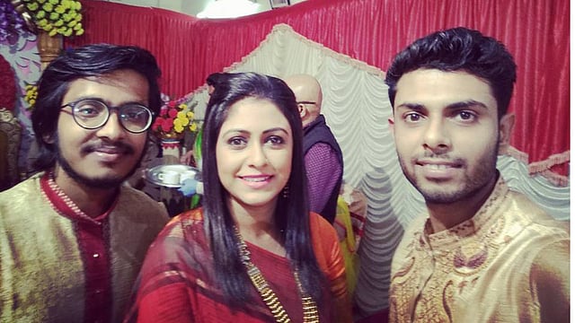 অরিত্র দত্ত ও মহুয়া হালদারের বিয়েতে এসেছিলেন ছোট পর্দার অনেকেই। ছবি: ফেসবুক থেকে নেওয়া