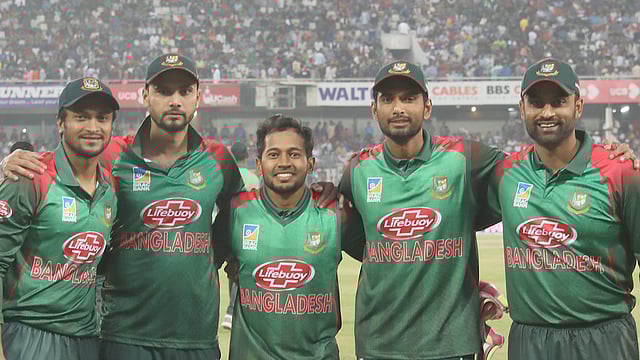 সাকিব আল হাসান, মাশরাফি বিন মুর্তজা, মুশফিকুর রহিম, মাহমুদউল্লাহ, তামিম ইকবাল: বাংলাদেশ ক্রিকেটের পঞ্চপাণ্ডব। ছবি: শামসুল হক