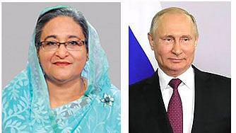 প্রধানমন্ত্রী শেখ হাসিনা ও ভ্লাদিমির পুতিন