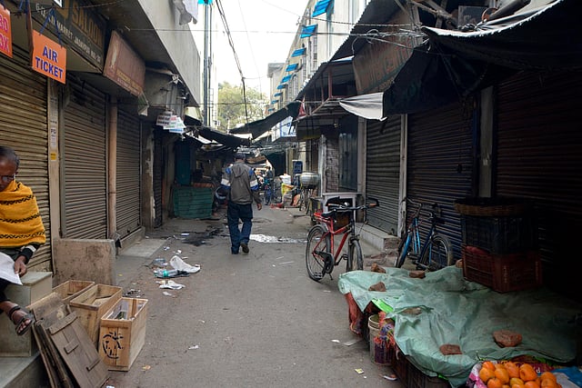 বনধের কারণে বন্ধ স্থানীয় দোকানপাট। যাদবপুর, পশ্চিমবঙ্গ, ভারত। ছবি: ভাস্কর মুখার্জি
