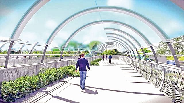 এই নকশার আদলে গুলিস্তান এলাকায় উড়াল ফুটপাত হওয়ার কথা ছিল।