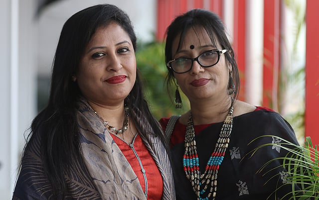 শিল্পী শাকিলা চয়ন ও উম্মে হাবিবা: ছবি: আবদুস সালাম