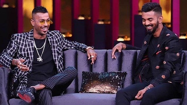 হার্দিক পান্ডিয়া ও লোকেশ রাহুল। ছবি: টুইটার