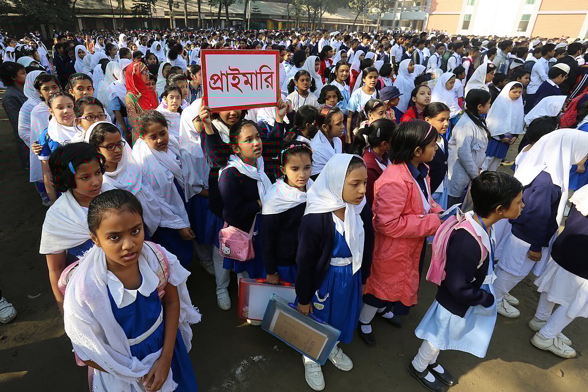 ডাচ বাংলা ব্যাংক প্রথম আলো আয়োজিত গণিত উৎসব ২০১৯ এর ঢাকা বাছাই পর্ব অনুষ্ঠিত হয়েছে আইডিয়াল স্কুল অ্যান্ড কলেজ বনশ্রী শাখায়। ছবি: হাসান রাজা