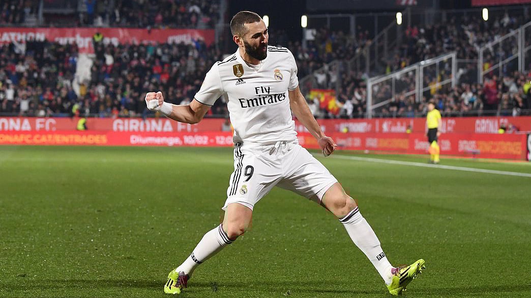 রিয়াল ক্যারিয়ারে কিংবদন্তিদের কাতারে নিয়ে গেছেন বেনজেমা। ছবি: টুইটার