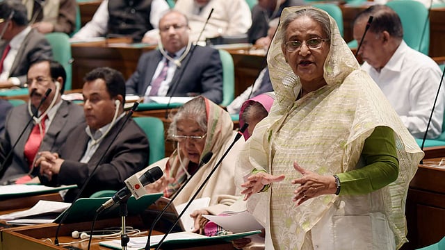 প্রধানমন্ত্রী শেখ হাসিনা জাতীয় সংসদে প্রশ্নোত্তর পর্বে বক্তব্য দেন। ঢাকা, ৬ ফেব্রুয়ারি। ছবি: পিআইডি