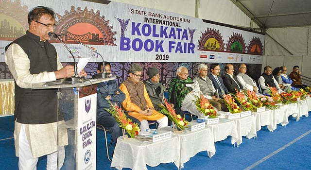 ‘বাংলা সাহিত্য ও বঙ্গবন্ধু’ শীর্ষক সেমিনারে বক্তব্য দেন সংস্কৃতি প্রতিমন্ত্রী কে এম খালিদ। কলকাতা, ১০ ফেব্রুয়ারি। ছবি: ভাস্কর মুখার্জি