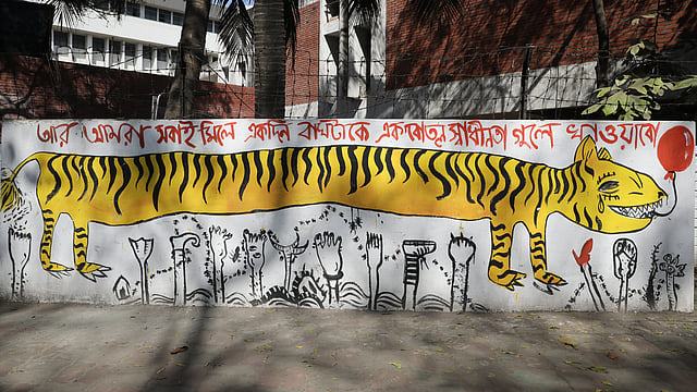 ‘আর আমরা সবাই মিলে একদিন বাঘটাকে এক বোতল স্বাধীনতা গুলে খাওয়াবো’।