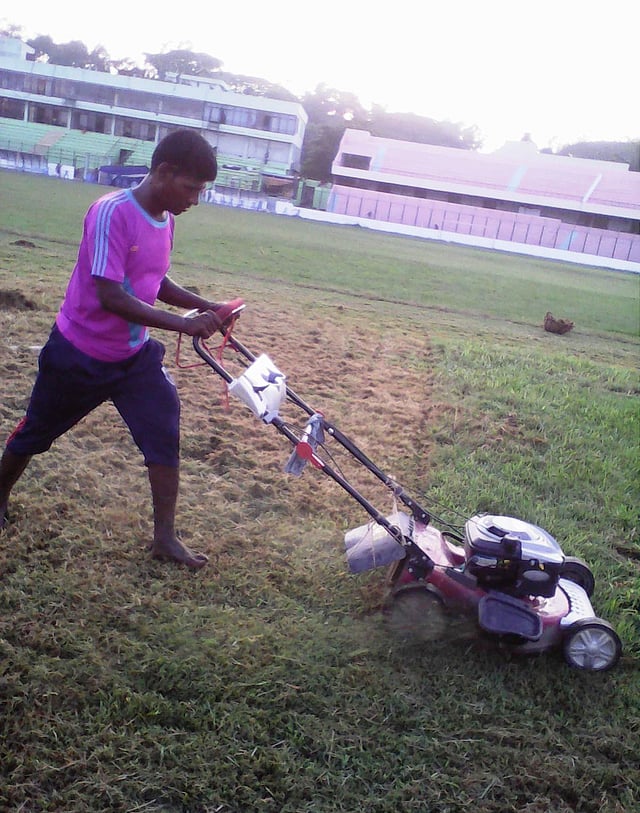 ঘাস কাটছেন চান মিয়া। ফাইল ছবি