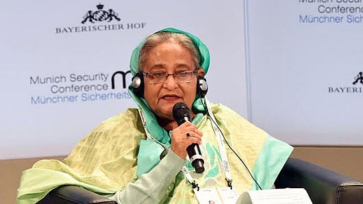 সমুদ্রের পানির উচ্চতা বৃদ্ধির কারণে বাংলাদেশের এক-তৃতীয়াংশ মানুষ বাস্তুচ্যুত হওয়ার ঝুঁকির মধ্যে রয়েছে বলে জানিয়েছেন প্রধানমন্ত্রী শেখ হাসিনা। মিউনিখ, জার্মানি। ছবি:বাসস