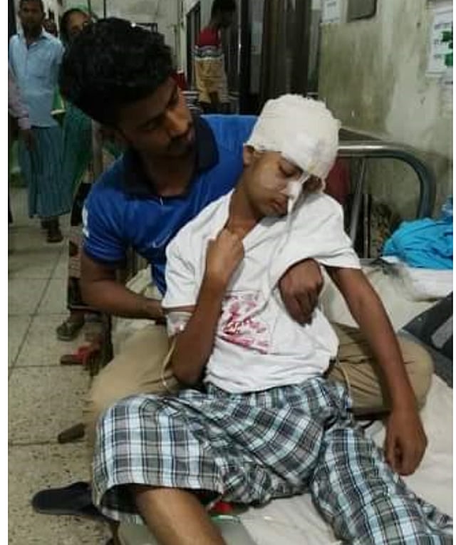 ঢাকা মেডিকেল কলেজ হাসপাতালে অচেতন সেই শিশুটি।