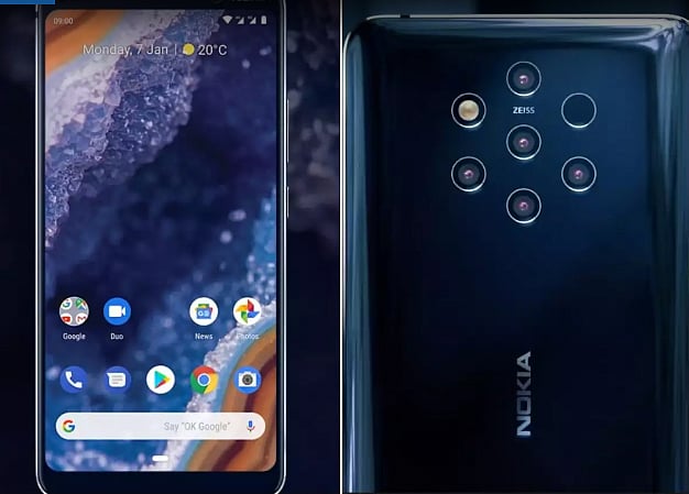 ৯ পিওরভিউ নামের নকিয়ার স্মার্টফোনটি এখন পর্যন্ত সবচেয়ে বেশি ক্যামেরা লেন্সের স্মার্টফোন।