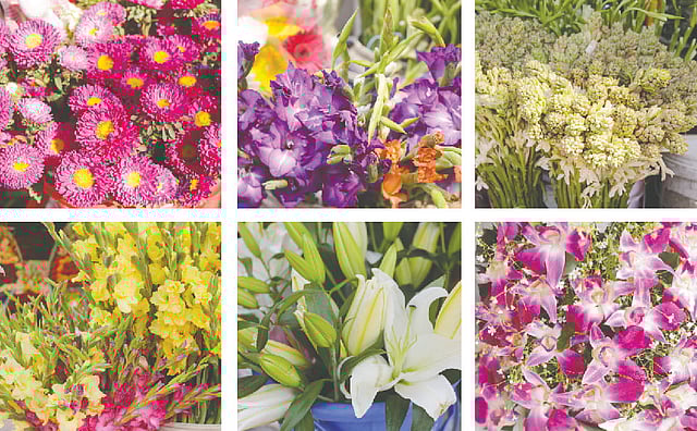 বাজারে বসন্তের ফুল