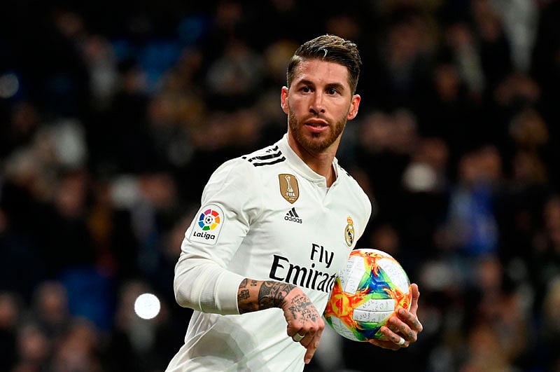 দলকে বিপদে ফেলে দিলেন রামোস। ছবি: এএফপি