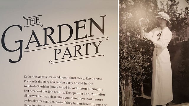 হ্যামিল্টনের ওয়াইকাটো জাদুঘরে ক্যাথেরিন ম্যানসফিল্ড ও তাঁর বিখ্যাত গল্প ‘দ্য গার্ডেন পার্টি’—ছবি: লেখক