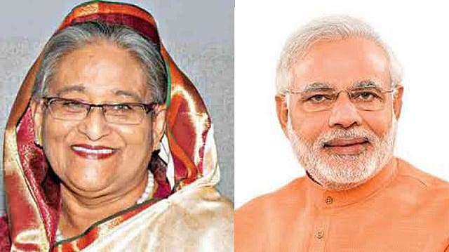 বাংলাদেশের প্রধানমন্ত্রী শেখ হাসিনা ও ভারতের প্রধানমন্ত্রী নরেন্দ্র মোদি। ফাইল ছবি