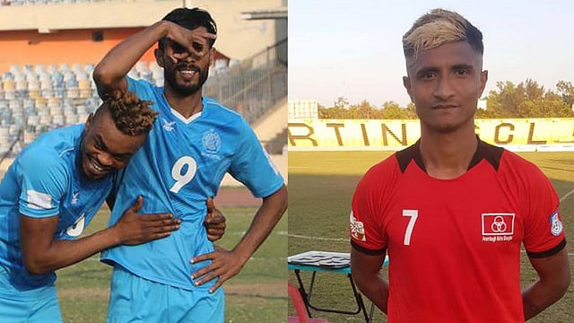 সর্বোচ্চ গোলদাতা সানডের সঙ্গে জীবন এবং আরামবাগের উইঙ্গার জাহিদ। ফাইল ছবি