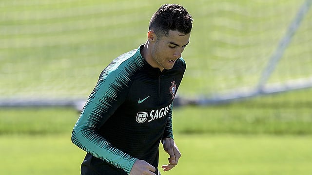 পর্তুগালের অনুশীলনে ক্রিস্টিয়ানো রোনালদো। ছবি: এএফপি