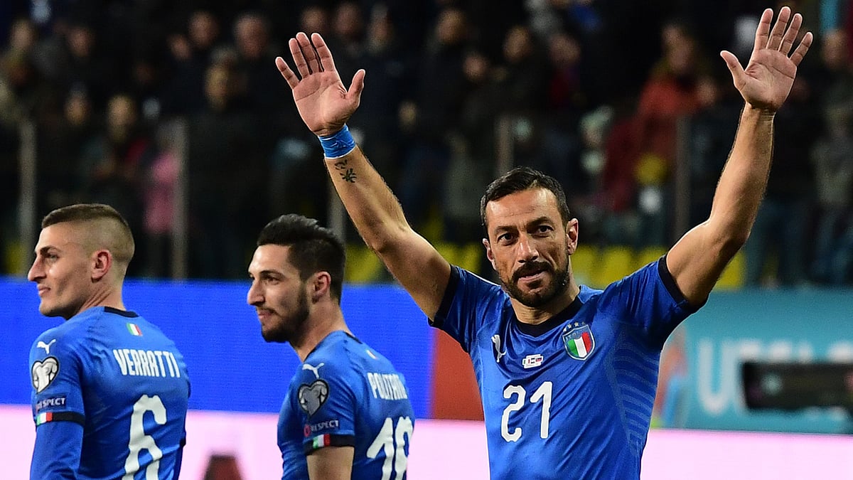 ইতালির ফুটবল ইতিহাসে কোয়াগ্লিয়ারেলা এখন সবচেয়ে বেশি বয়সী গোলদাতা। ছবি: এএফপি