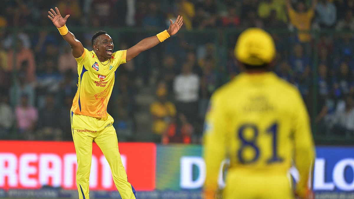ব্রাভোর দল চেন্নাই মানে আইপিএলে হলুদ শিহরণ! ছবি: এএফপি