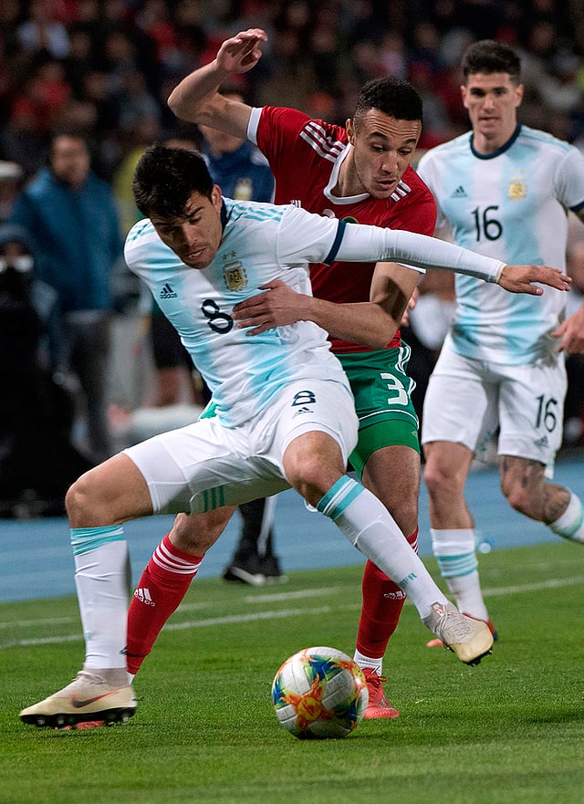 আর্জেন্টিনা ১-০ গোলে জিতেছে মরক্কোয়। ছবি: এএফপি