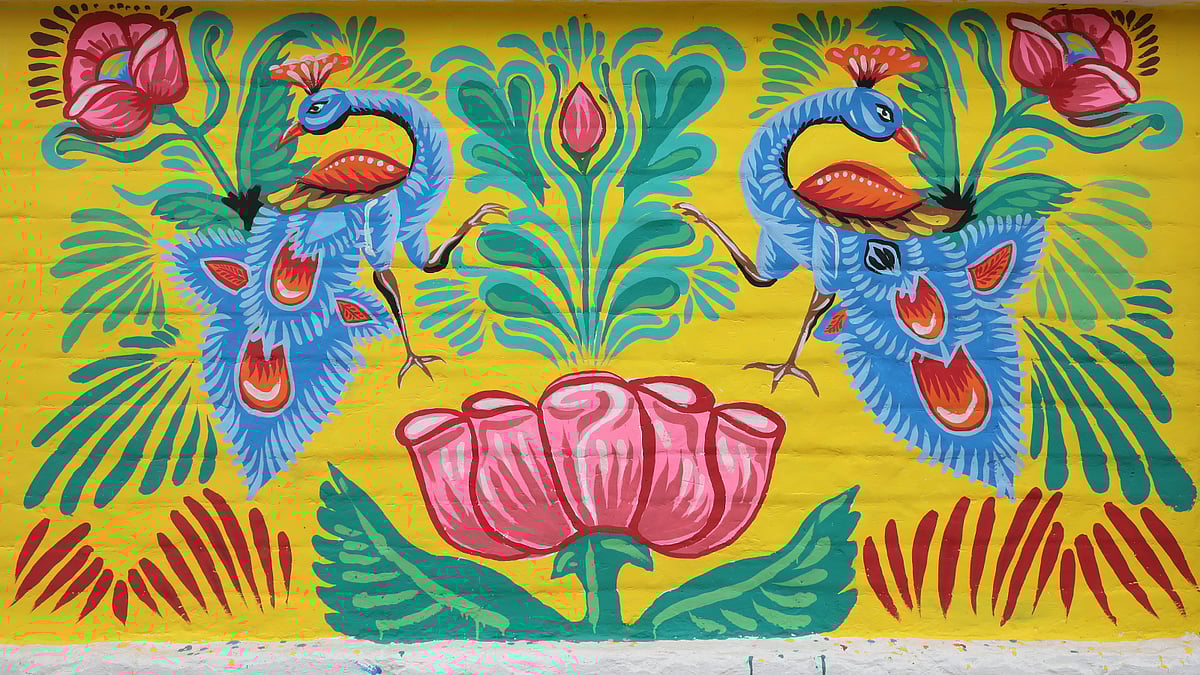 রিকশাচিত্রের খুবই পরিচিত মোটিফ।