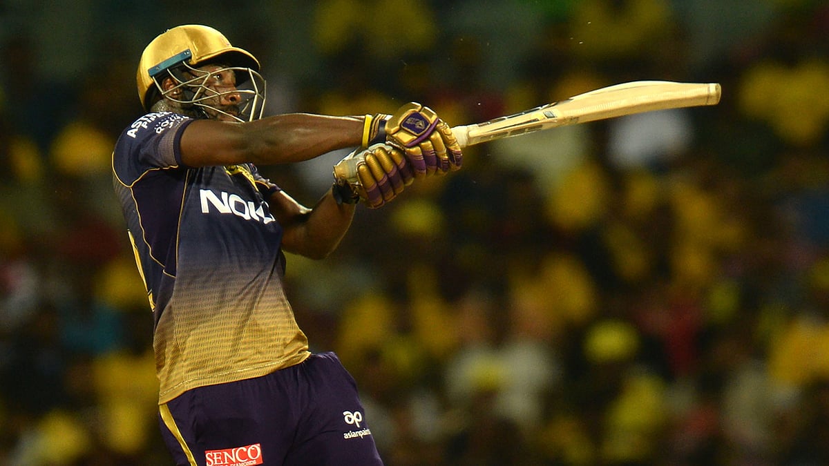 এবারের আইপিএলে রাসেল মানেই বোলারদের মনে আতঙ্ক। ছবি: এএফপি