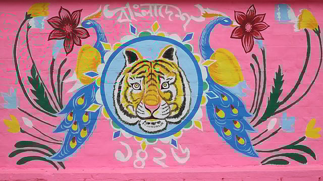 ময়ূরের সঙ্গে বেঙ্গল টাইগার।