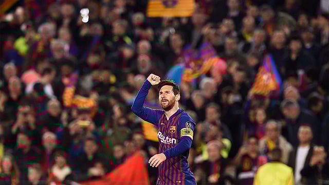 মেসি-জাদুতে গতকাল বিধ্বস্ত হয়েছে ম্যানচেস্টার ইউনাইটেড। ছবি : এএফপি