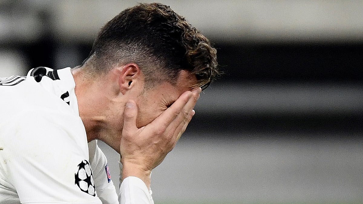 ক্রিস্টিয়ানো রোনালদো। পরশু জুভেন্টাসের হারের পর। ছবি: এএফপি