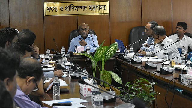 মৎস্য ও প্রাণিসম্পদ মন্ত্রণালয়ের সভাকক্ষে কথা বলছেন প্রতিমন্ত্রী। ছবি: সংগৃহীত